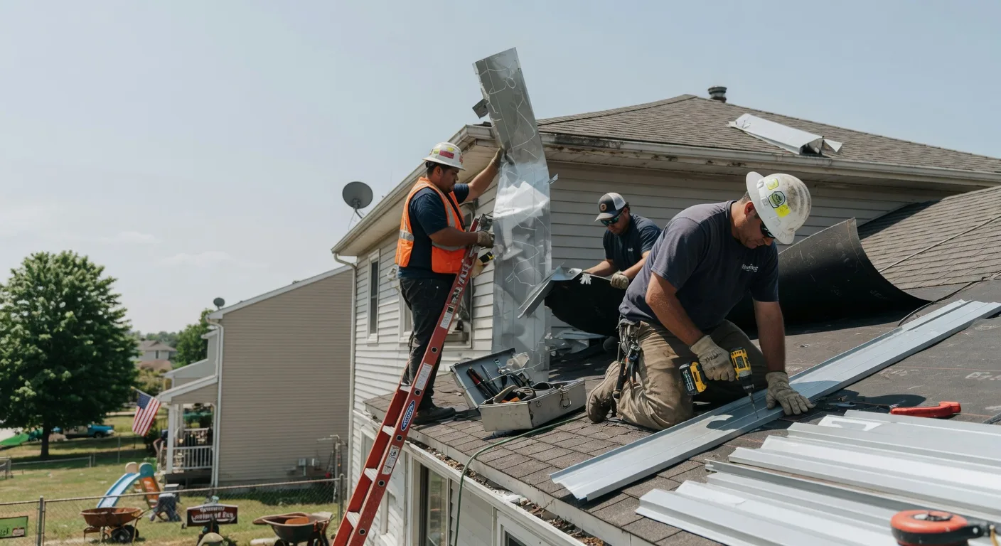 Storm Damage Metal Roof Repair in Plymouth, IL